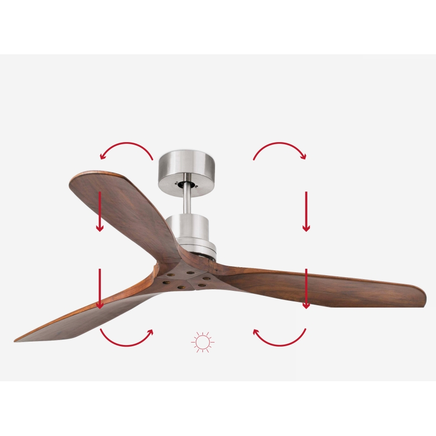 FARO 33370DC - Stropni ventilator LANTAU smeđa/mat krom pr. 132 cm + daljinski upravljač