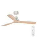 FARO 33373DC - Stropni ventilator LANTAU drvo/mat krom pr. 132 cm + daljinski upravljač