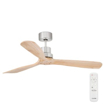 FARO 33373DC - Stropni ventilator LANTAU drvo/mat krom pr. 132 cm + daljinski upravljač