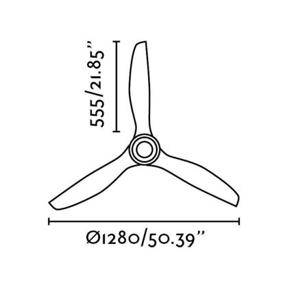 FARO 33382 - Stropni ventilator MINI ETERFAN pr. 128 cm + daljinski upravljač