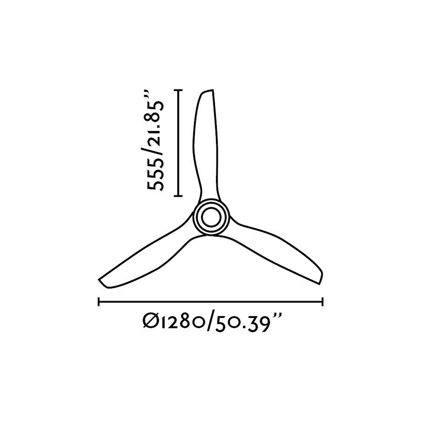 FARO 33382 - Stropni ventilator MINI ETERFAN pr. 128 cm + daljinski upravljač