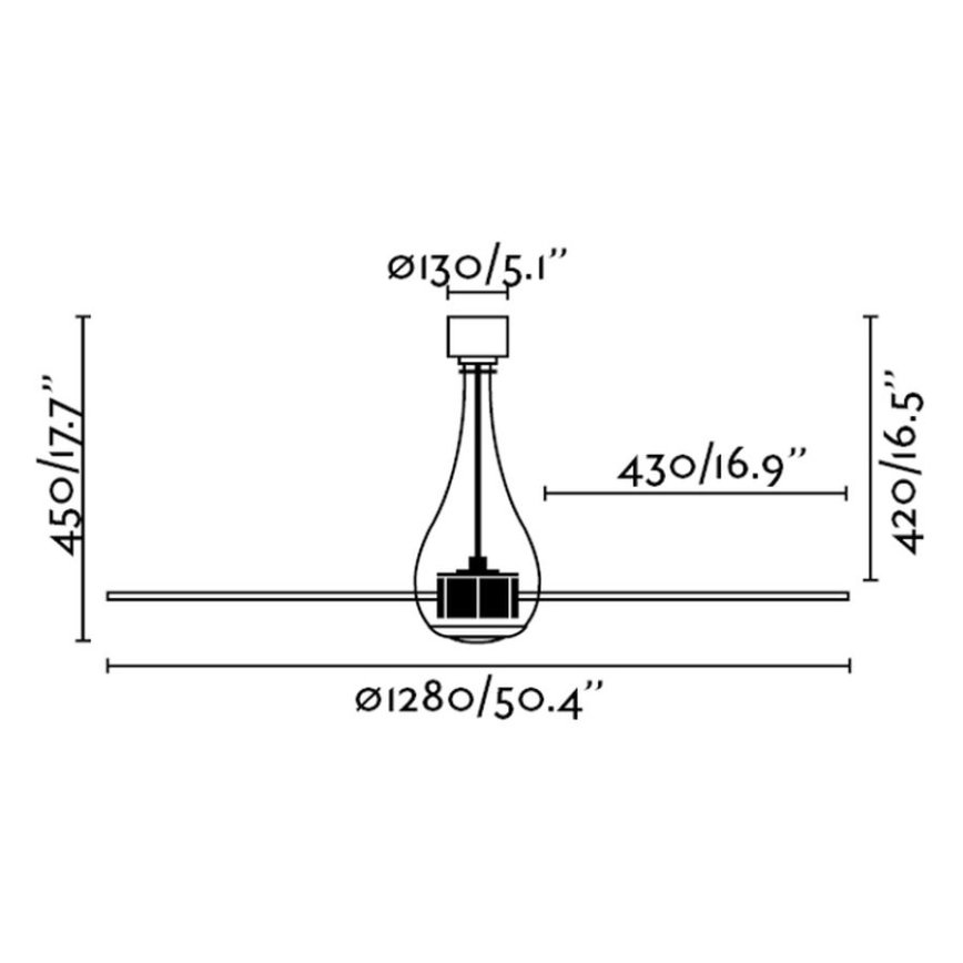 FARO 33382 - Stropni ventilator MINI ETERFAN pr. 128 cm + daljinski upravljač