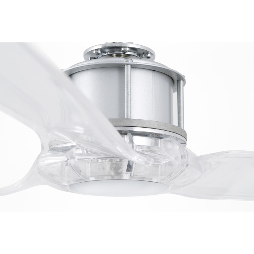 FARO 33394 - Stropni ventilator JUST FAN sjajni krom/prozirna + daljinski upravljač