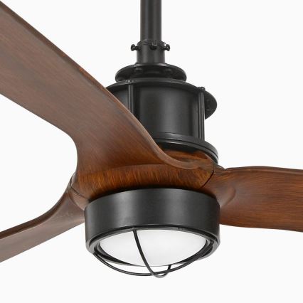 FARO 33395-10 - LED Stropni ventilator JUST FAN LED/16W/230V crna/smeđa pr. 128 cm + daljinski upravljač