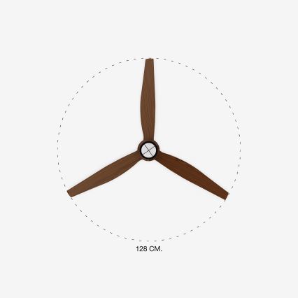 FARO 33395-10 - LED Stropni ventilator JUST FAN LED/16W/230V crna/smeđa pr. 128 cm + daljinski upravljač