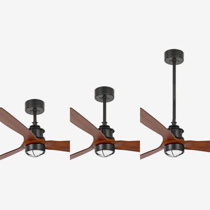 FARO 33395-10 - LED Stropni ventilator JUST FAN LED/16W/230V crna/smeđa pr. 128 cm + daljinski upravljač