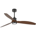 FARO 33395WT1N - LED stropni ventilator s mogućnošću prigušivanja JUST FAN M LED/16W/230V Ø 128 cm smeđa/crna Wi‑Fi Tuya + daljinski upravljač