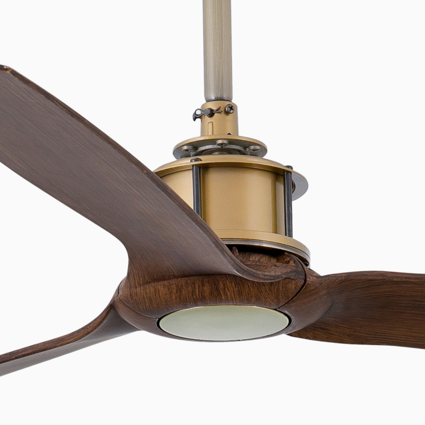 FARO 33398WT - Stropni ventilator JUST FAN M Ø 128 cm smeđa/mesing Wi-Fi Tuya + s daljinskim upravljačem