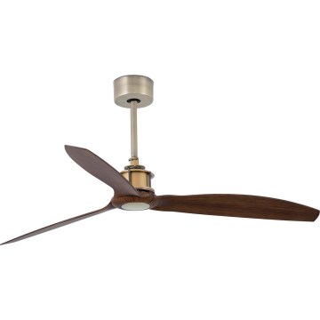 FARO 33398WT - Stropni ventilator JUST FAN M Ø 128 cm smeđa/mesing Wi-Fi Tuya + s daljinskim upravljačem