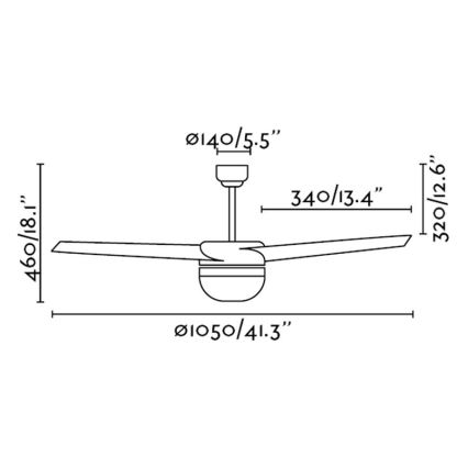 FARO 33415 - Stropni ventilator EASY 2xE27/15W/230V