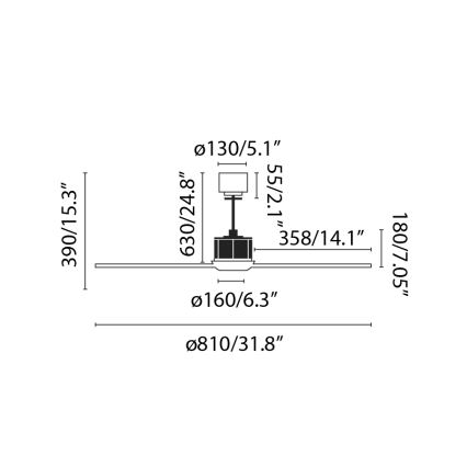 FARO 33425 - Stropni ventilator JUST FAN pr. 81 cm + daljinski upravljač