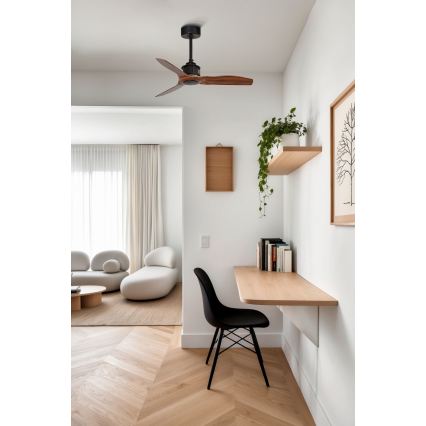 FARO 33425WT - Stropni ventilator JUST FAN S, promjer 81 cm, smeđa/crna, Wi-Fi Tuya + daljinski upravljač