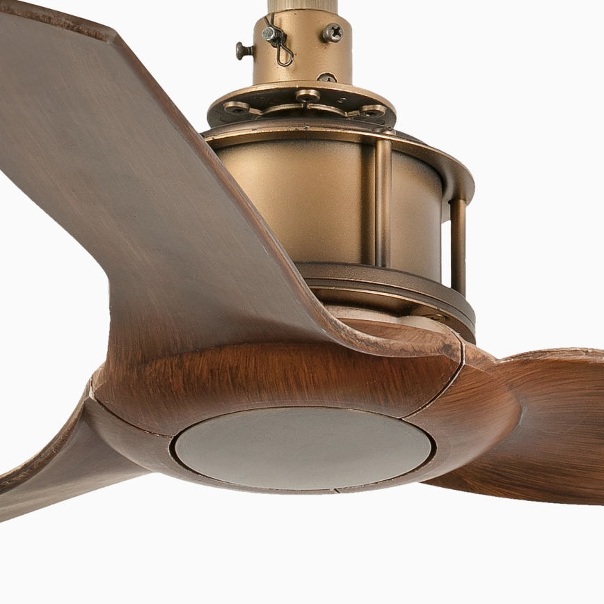 FARO 33428WT - Stropni ventilator JUST FAN S Ø 81 cm smeđa/mesing Wi‑Fi Tuya + daljinski upravljač