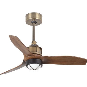 FARO 33428WT1N - LED stropni ventilator JUST FAN s prigušivim LED osvjetljenjem/16W/230V, Ø 81 cm, smeđa/mesing, Wi-Fi Tuya + daljinski upravljač