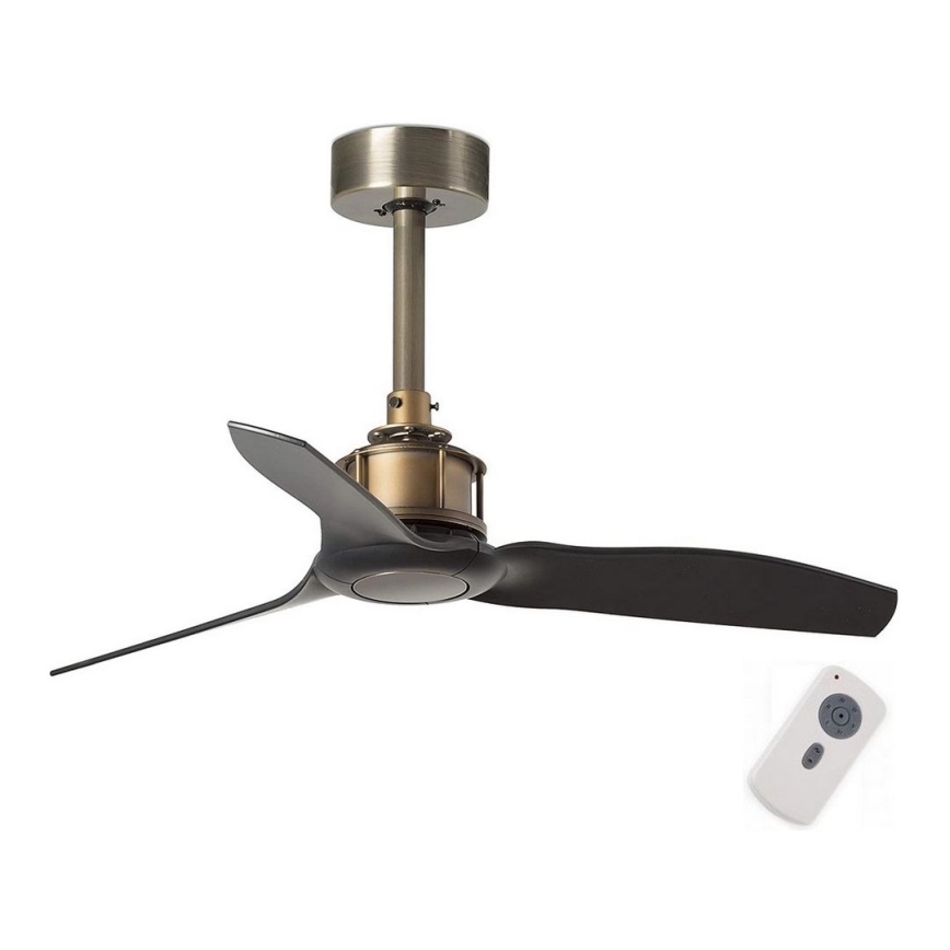 FARO 33429 - Stropni ventilator JUST FAN crna/zlatna pr. 81 cm + daljinski upravljač
