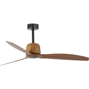 FARO 33435 - Stropni ventilator WEAVER M Ø 128 cm smeđa/crna + daljinski upravljač