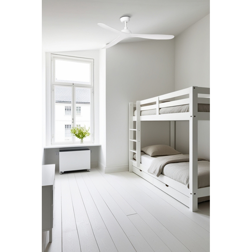 FARO 33446WT - Stropni ventilator GOTLAND L bijela pr. 132 cm Wi-Fi Tuya + daljinski upravljač