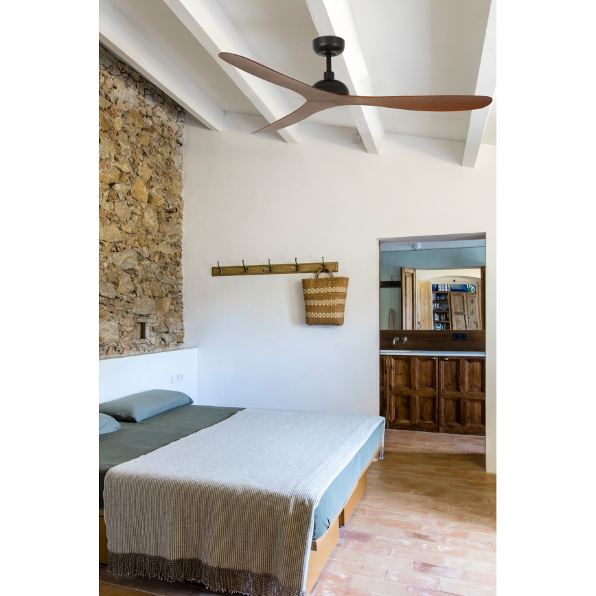 FARO 33447WT - Stropni ventilator GOTLAND L smeđa/crna pr. 132 cm Wi-Fi Tuya + daljinski upravljač