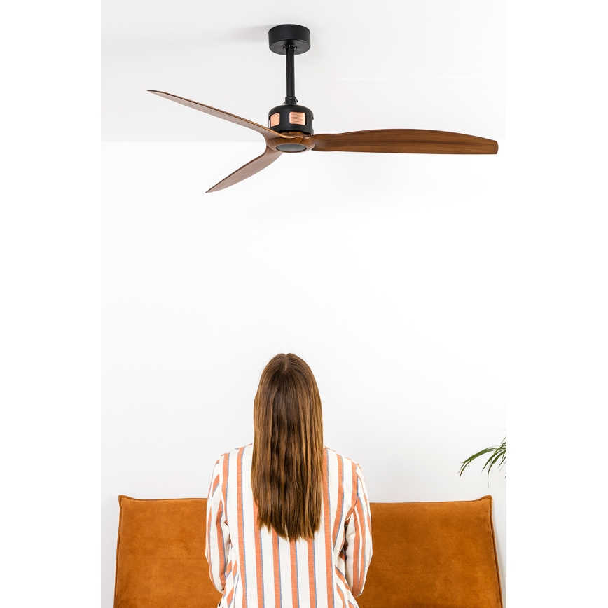 FARO 33451WT - Stropni ventilator COPPER FAN M, promjer 128 cm, smeđa/crna, Wi-Fi Tuya + daljinski upravljač