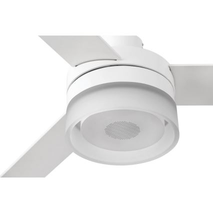 FARO 33460 - LED Stropni ventilator sa zvučnikom ICE LED/15W/230V bijela/smeđa + daljinski upravljač