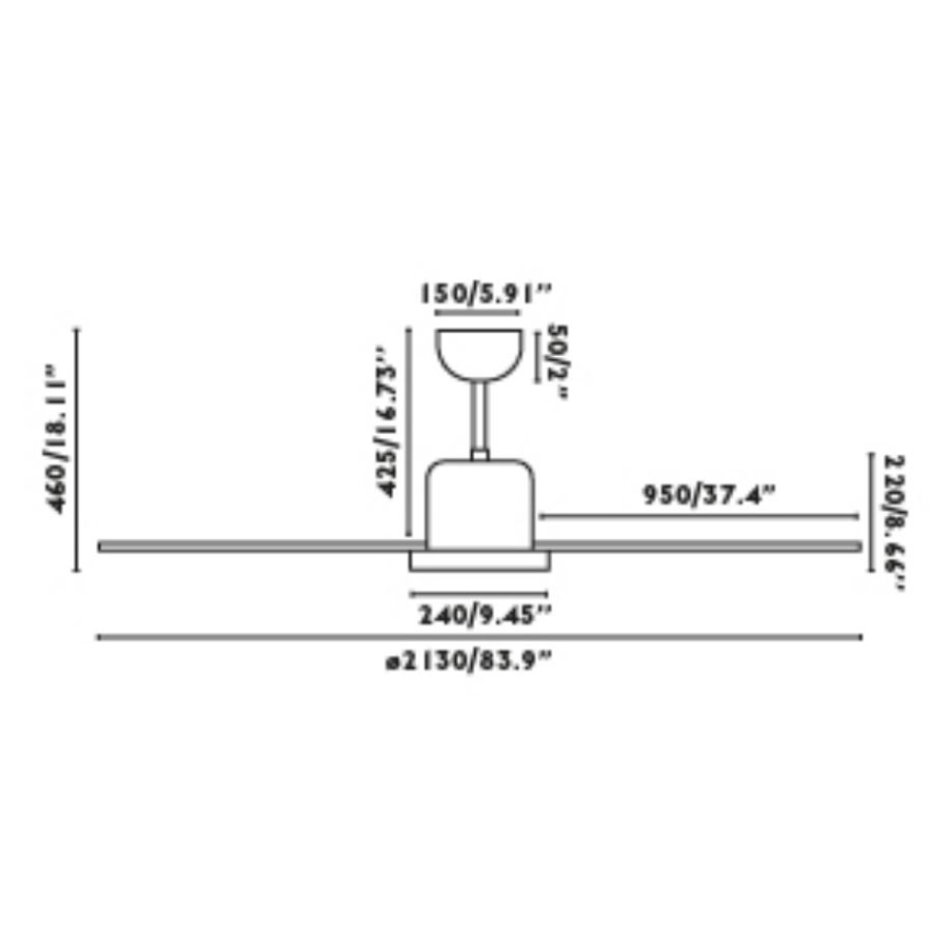 FARO 33462A - Stropni ventilator ANDROS XL smeđa pr. 213 cm + daljinski upravljač