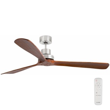 FARO 33464DC - Stropni ventilator LANTAU XL smeđa/mat krom pr. 168 cm + daljinski upravljač