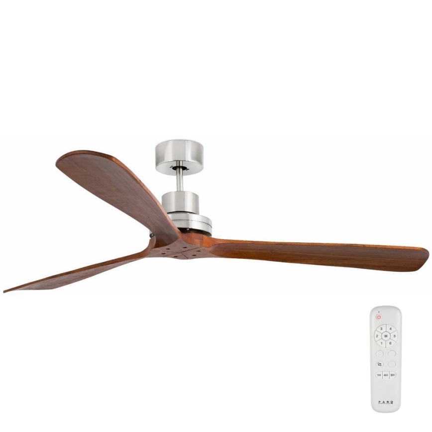 FARO 33464DC - Stropni ventilator LANTAU XL smeđa/mat krom pr. 168 cm + daljinski upravljač