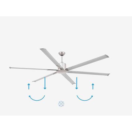 FARO 33465A - Stropni ventilator ANDROS XL mat krom pr. 213 cm + daljinski upravljač