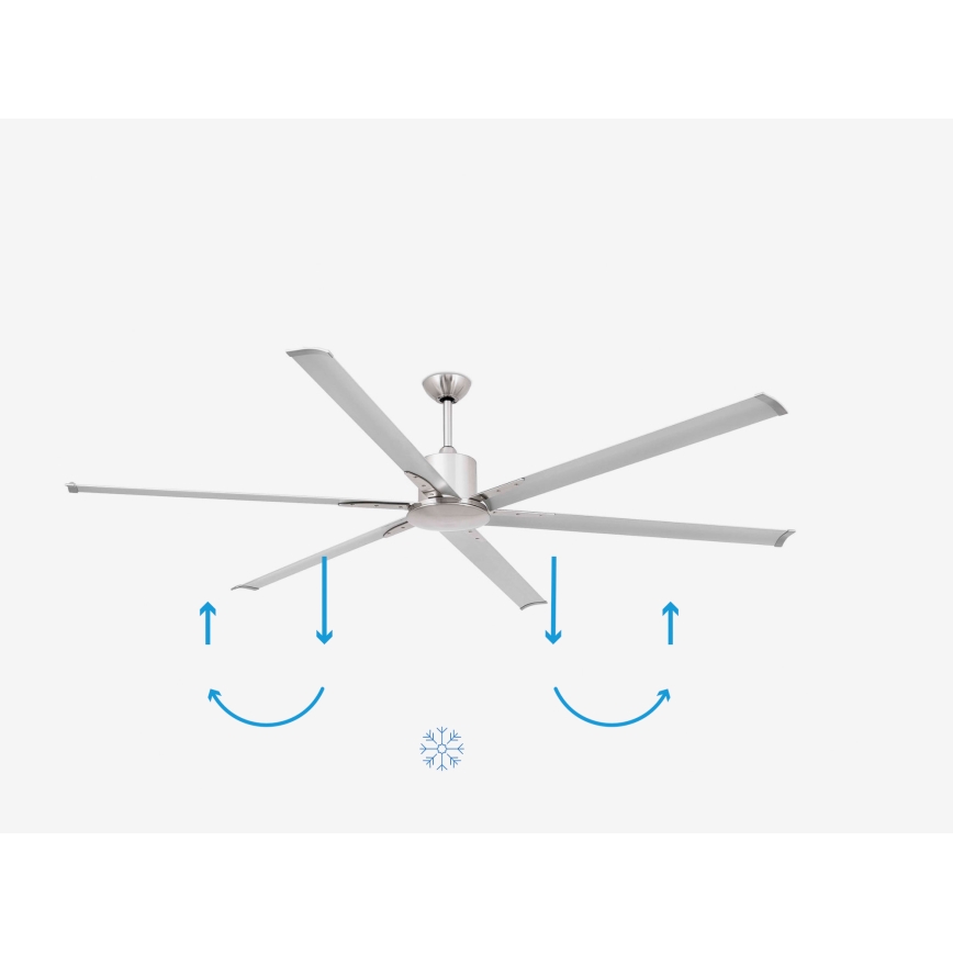 FARO 33465A - Stropni ventilator ANDROS XL mat krom pr. 213 cm + daljinski upravljač