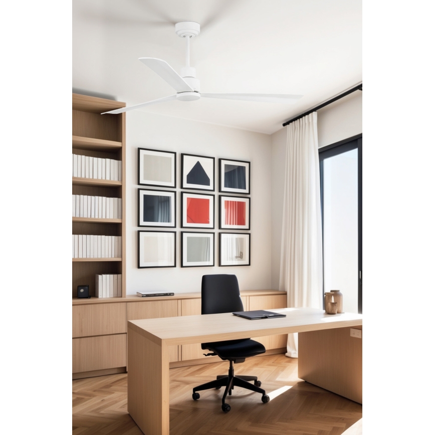 FARO 33487WP - Stropni ventilator NASSAU M bijela pr. 128 cm SMART + daljinski upravljač