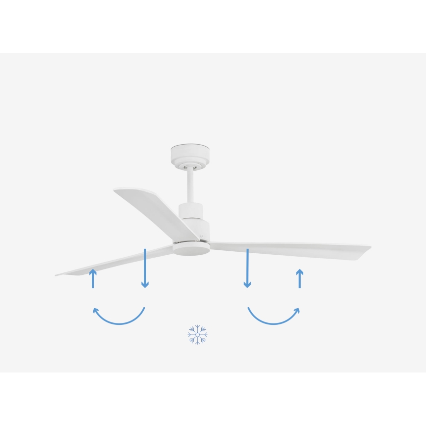 FARO 33487WP - Stropni ventilator NASSAU M bijela pr. 128 cm SMART + daljinski upravljač