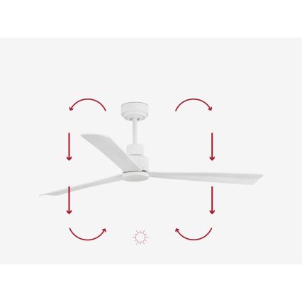 FARO 33487WP - Stropni ventilator NASSAU M bijela pr. 128 cm SMART + daljinski upravljač