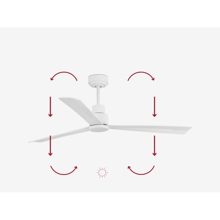 FARO 33487WP - Stropni ventilator NASSAU M bijela pr. 128 cm SMART + daljinski upravljač