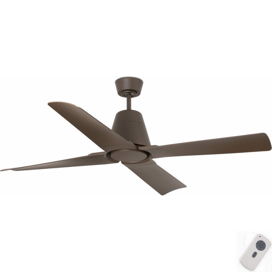 FARO 33490 - Stropni ventilator TYPHOON IP44 smeđa + daljinski upravljač
