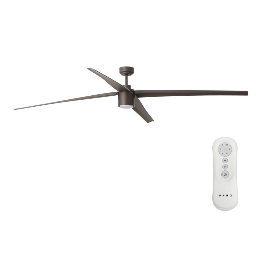 FARO 33495 - LED Prigušivi stropni ventilator ATTOS LED/20W/230V hnědá pr. 213 cm + daljinski upravljač