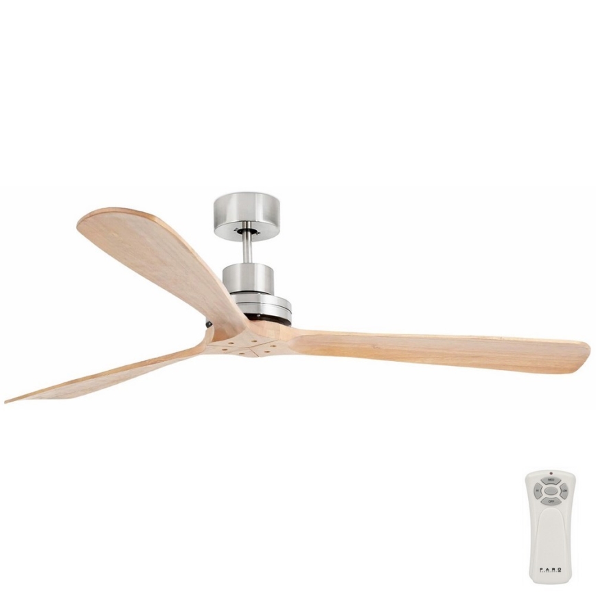 FARO 33504DC - Stropni ventilator LANTAU XL drvo/mat krom pr. 168 cm + daljinski upravljač