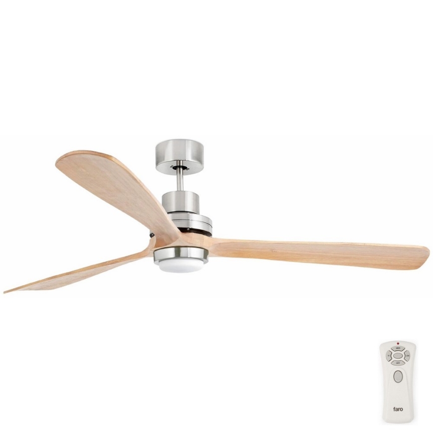 FARO 33505DC - LED Stropni ventilator LANTAU XL LED/15W/230V drvo/mat krom pr. 168 cm + daljinski upravljač
