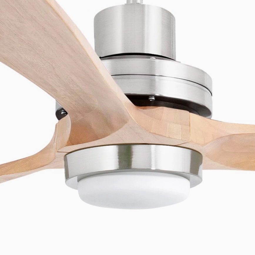 FARO 33505DC - LED Stropni ventilator LANTAU XL LED/15W/230V drvo/mat krom pr. 168 cm + daljinski upravljač