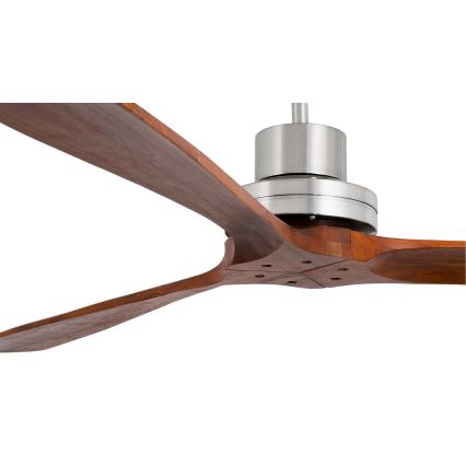FARO 33508DC - Stropni ventilator MINI LANTAU mat krom/smeđa pr. 108 cm + daljinski upravljač