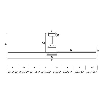 FARO 33512 - Stropni ventilator CIES bijela + daljinski upravljač