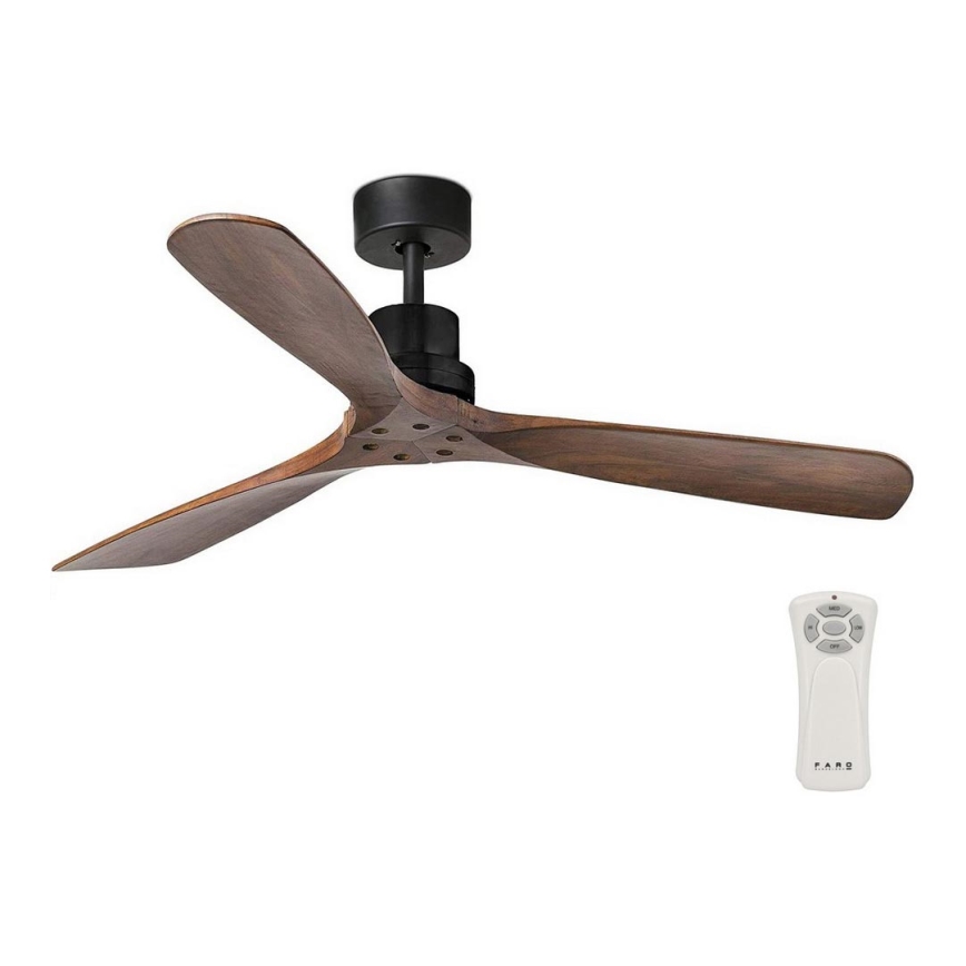 FARO 33516DC- Stropni ventilator LANTAU crna/smeđa pr. 132 cm + daljinski upravljač