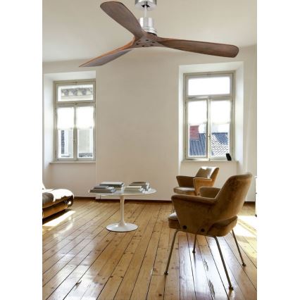 FARO 33516DC- Stropni ventilator LANTAU crna/smeđa pr. 132 cm + daljinski upravljač
