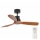 FARO 33517DC - Stropni ventilator MINI LANTAU drvo/crna + daljinski upravljač