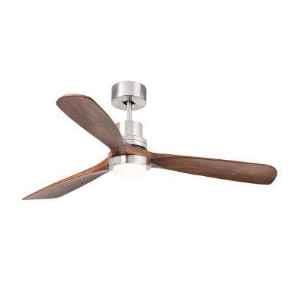 FARO 33518DC - LED Stropni ventilator LANTAU LED/15W/230V mat krom/drvo + daljinski upravljač