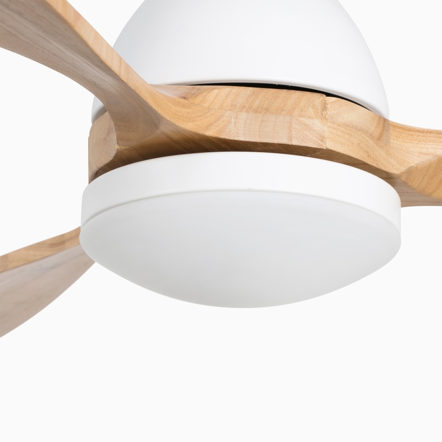 FARO 33524WP - LED Stropni ventilator POROS L LED/19W/230V drvo/bijela pr. 132 cm SMART + daljinski upravljač