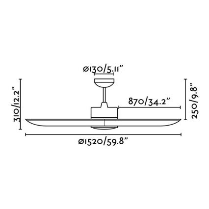 FARO 33552 - LED Stropni ventilator TONIC LED/15W/230V