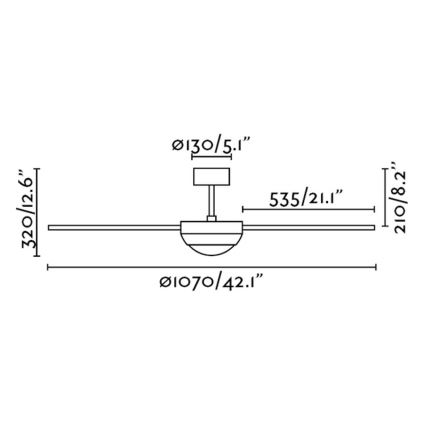 FARO 33600 - Stropni ventilator FEROE 2xE14/40W/230V