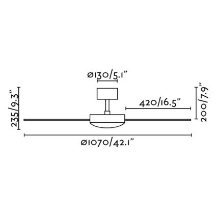 FARO 33603 - Stropni ventilator MINI MALLORCA