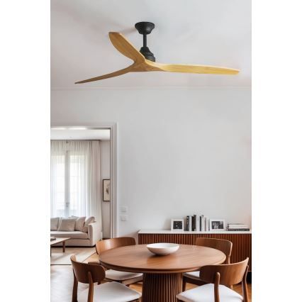 FARO 33718DC- Stropni ventilator ALO L drvo/crna pr. 152 cm + daljinski upravljač