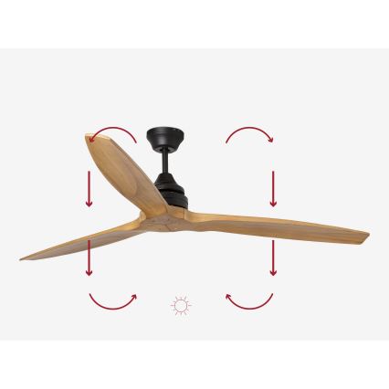 FARO 33718DC- Stropni ventilator ALO L drvo/crna pr. 152 cm + daljinski upravljač